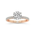 thumbnail image 1 of 1 Carat IGI Certified Round Shape Lab Grown Diamond Engagement Ring | 14K Rose Gold | Claire Full Eternity Lab Diamond Ring | FG-VS1-VS2 Quality Friendly Diamonds, 1 of 6