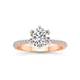 thumbnail image 1 of 1 Carat IGI Certified Round Shape Lab Grown Diamond Engagement Ring | 14K Rose Gold |Mereia Secret Halo Lab Diamond Ring | FG-VS1-VS2 Quality Friendly Diamonds, 1 of 5