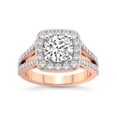 thumbnail image 1 of 1 Carat IGI Certified Round Shape Lab Grown Diamond Engagement Ring | 14K Rose Gold | Rosalind Split Shank Halo Lab Diamond Ring | FG-VS1-VS2 Quality Friendly Diamonds, 1 of 6