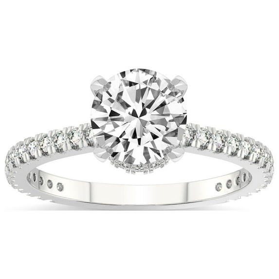 1 Carat IGI Certified Round Shape Lab Grown Diamond Engagement Ring | 14K White Gold | Myra Secret Halo Lab Diamond Ring | FG-VS1-VS2 Quality Friendly Diamonds