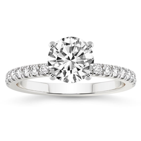 IGI Certified 1 Carat Round Shape Lab Grown Diamond Engagement Ring | 14K White Gold |Nomi Classic Eternity Lab Diamond Ring | FG-VS1-VS2 Quality Friendly Diamonds