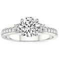 thumbnail image 1 of 1 Carat IGI Certified Round Shape Lab Grown Diamond Engagement Ring | 14K White Gold | Trilogy Three Stone Lab Diamond Ring | FG-VS1-VS2 Quality Friendly Diamonds, 1 of 2