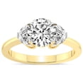 thumbnail image 1 of 1 Carat IGI Certified Round Shape Lab Grown Diamond Engagement Ring | 14K Yellow Gold | Antonia Three Stone Half Moonset Diamond Ring | FG-VS1-VS2 Quality Friendly Diamonds, 1 of 5