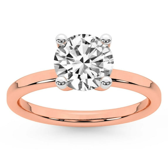 IGI Certified 1 Carat Round Shape Lab Grown Diamond Engagement Ring | 14K Rose Gold | Solitaire Diamond Ring | FG-VS1-VS2 Quality Friendly Diamonds