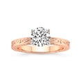 thumbnail image 1 of IGI Certified 1 Carat Round Shape Lab Grown Diamond Engagement Ring | 14K Rose Gold | Ivory Vintage Solitaire Diamond Ring | FG-VS Quality Friendly Diamonds, 1 of 8