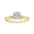 thumbnail image 1 of IGI Certified 1 Carat Round Shape Lab Grown Diamond Engagement Ring | 14K Yellow Gold | Ivory Vintage Solitaire Diamond Ring | FG-VS Quality Friendly Diamonds, 1 of 8