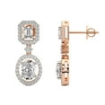 thumbnail image 1 of 1 Carat IGI certified Oval Shape Lab Grown Diamond Earrings | 14K in Rose Gold | Stardust Dangles Lab Diamond Earrings | Prong Setting | FG-VS1-VS2 Quality Friendly Diamonds, 1 of 1