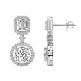 thumbnail image 1 of 1 Carat IGI certified Round Shape Lab Grown Diamond Earrings | 18K in White Gold | Stardust Dangles Lab Diamond Earrings | Prong Setting | FG-VS1-VS2 Quality Friendly Diamonds, 1 of 1