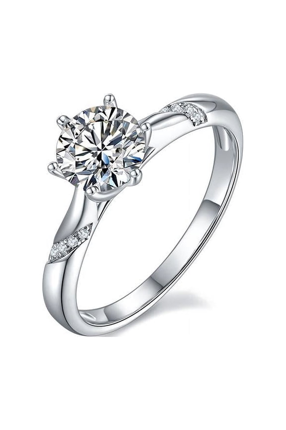 1 Carat Infinity Round Cut Moissanite Engagement Ring Diamond Anniversary Ring(D Color, VVS1 Clarity)