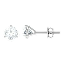 Rosec Jewels 1 Carat Lab Grown Diamond Earrings - EF-VS Grade - Screw Back, 925 Sterling Silver
