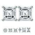 thumbnail image 1 of 1 Carat Lab Grown Diamond Earrings | IGI Certified Asscher Shape Mriya Love Solitaire Stud Earrings 4 Prong | F-G Color, VS Clarity | 14K Rose Gold | Friendly Diamonds Earrings, 1 of 6