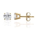 thumbnail image 1 of 1 Carat Lab Grown Diamond TW Stud Earrings in 14k Yellow Gold Round (E-F, SI1-SI2) 4-Prong Basket, Push-backs by Diamond Wish, 1 of 3