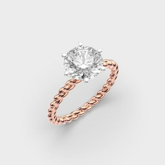 1 Carat Latest IGI Certified Lab Grown Diamond Wedding Ring for Ladies Solid 14K Rose Gold | Solitaire Diamond Engagement Rings | Size 5 by Diamond-Capitals