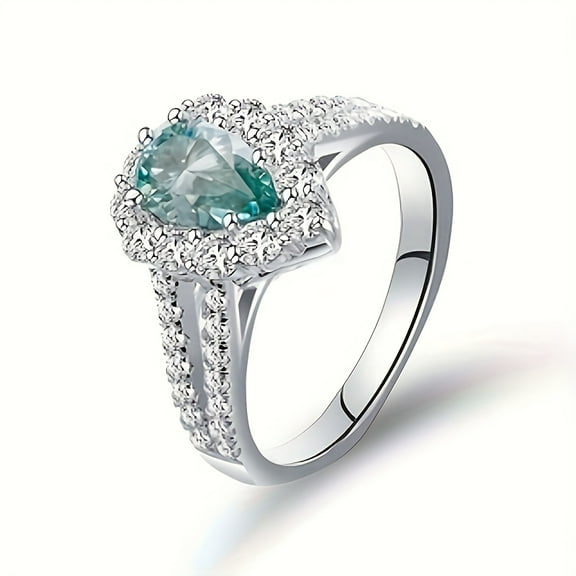 1 Carat Luxury S925 Sterling Silver Green Moissanite Ring for Women temperament and fashion parties engagements weddings anniversaries gifts