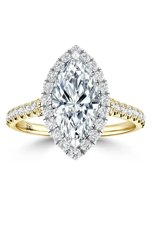 1 Carat Marquise Cut Lab Grown Diamond Solitaire Engagement Ring in 10K Gold | Valentine Day Gift | IGI Certified