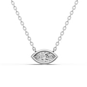1 Carat Marquise Shape Lab Grown Diamond Solitaire Pendant with Bezel Setting in 14K White Gold