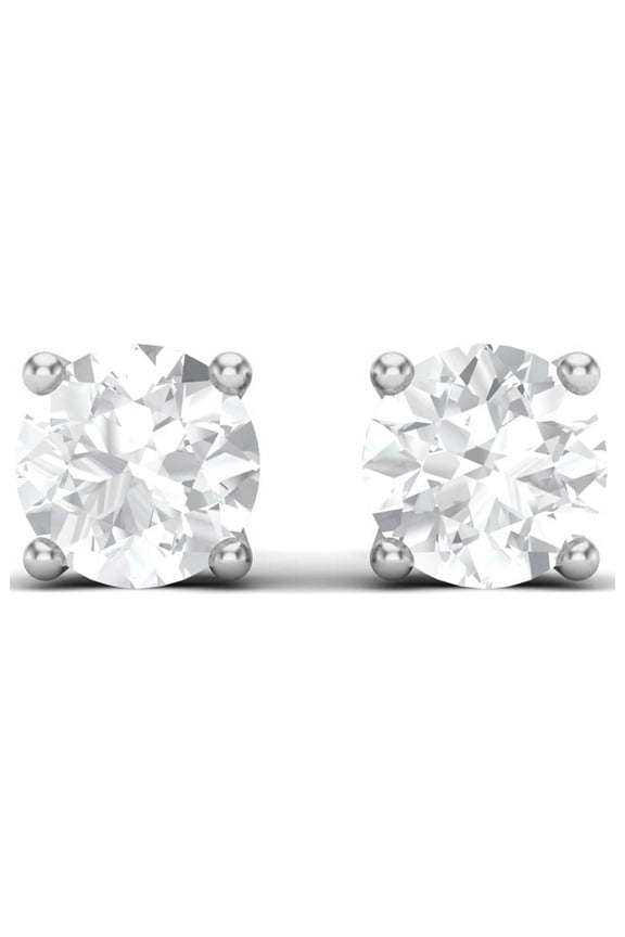 1.00 Ctw Moissanite 925 Sterling Silver Round Classic Prong Set Solitaire Mother's Day Gift Earrings