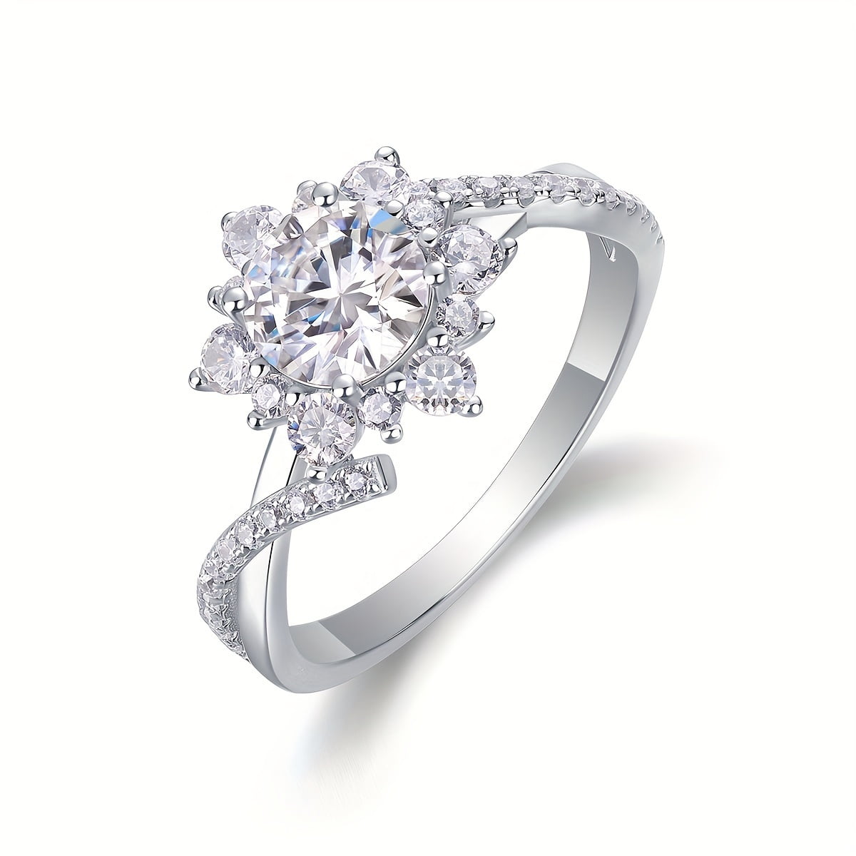 1 Carat Moissanite Diamond Wedding Band 925 Sterling Silver Infinity Promise Moissanite Engagement Ring Bridal Sets For Women