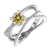 1 Carat Moissanite Engagement Rings for Women D Color VVS1 Clarity Diamond Rings 925 Sterling Silver Rings Gifts Moissanite Wedding Bands with Certificate