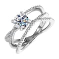 thumbnail image 1 of 1 Carat Moissanite Engagement Rings for Women D Color VVS1 Clarity Diamond Rings 925 Sterling Silver Rings Gifts Moissanite Wedding Bands with Certificate, 1 of 8