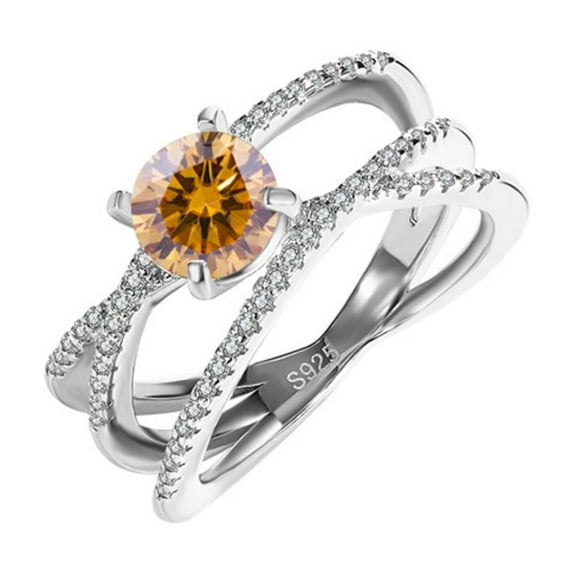 1 Carat Moissanite Engagement Rings for Women D Color VVS1 Clarity Diamond Rings 925 Sterling Silver Rings Gifts Moissanite Wedding Bands with Certificate