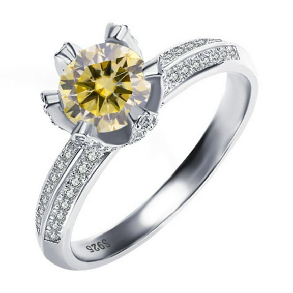 1 Carat Moissanite Engagement Rings for Women D Color VVS1 Clarity Red/Blue/Green Diamond Rings 925 Sterling Silver Rings Gifts Moissanite Wedding Bands with Certificate