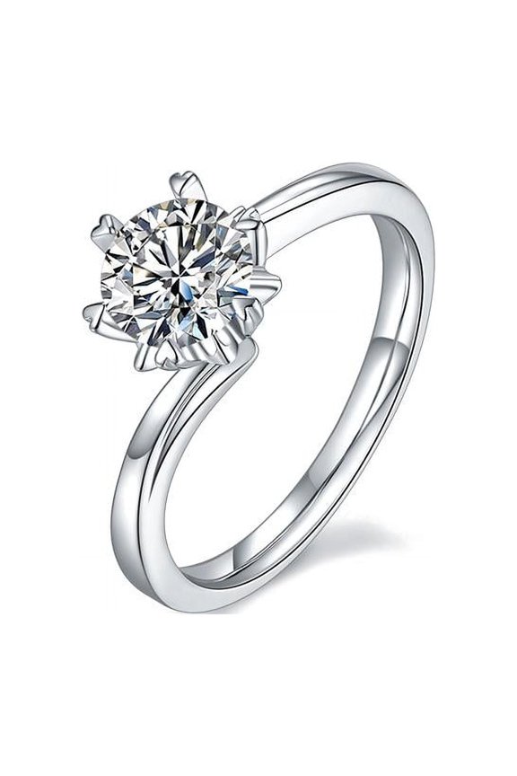 1 Carat Moissanite Infinity Twisted Shank Diamond Engagement Ring In 18K White Gold Plating Over Silver(D Color, VVS1 Clarity)