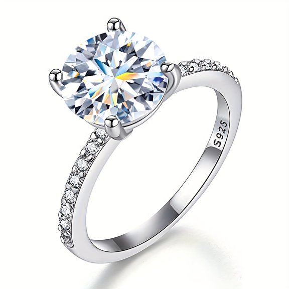 1 Carat Moissanite Promise Ring for Women 925 Sterling Silver Symbol Of Beauty And Nobility High Quality Engagement/ Wedding Decor