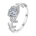 thumbnail image 1 of 1 Carat Moissanite Rings for Women D Color VVS1 S925 Sterling Silver Round Cut Moissanite wedding Ring Lab Created Diamond Wedding Bands Simulated Diamond Promise Rings, 1 of 4