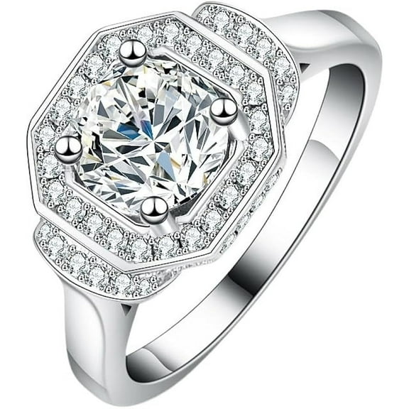 1 Carat Moissanite Rings for Women S925 Sterling Silver Moissanite Women's Diamond Rings Moissanite Engagement Rings Lab Women 's Diamond Wedding Rings Lady Promise Rings