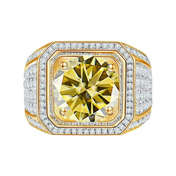 1 Carat Moissanite Rings for Men D Color VVS1 Round Cut Diamond Rings Blue Black Green Moissanite Engagement Rings Men with Certificate
