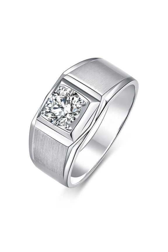 1 Carat Moissanite Rings for Men Engagement Ring Mens Diamond Wedding Bands 18K Sterling Silver Moissanite Promise Rings Moissanite Jewelry for Men