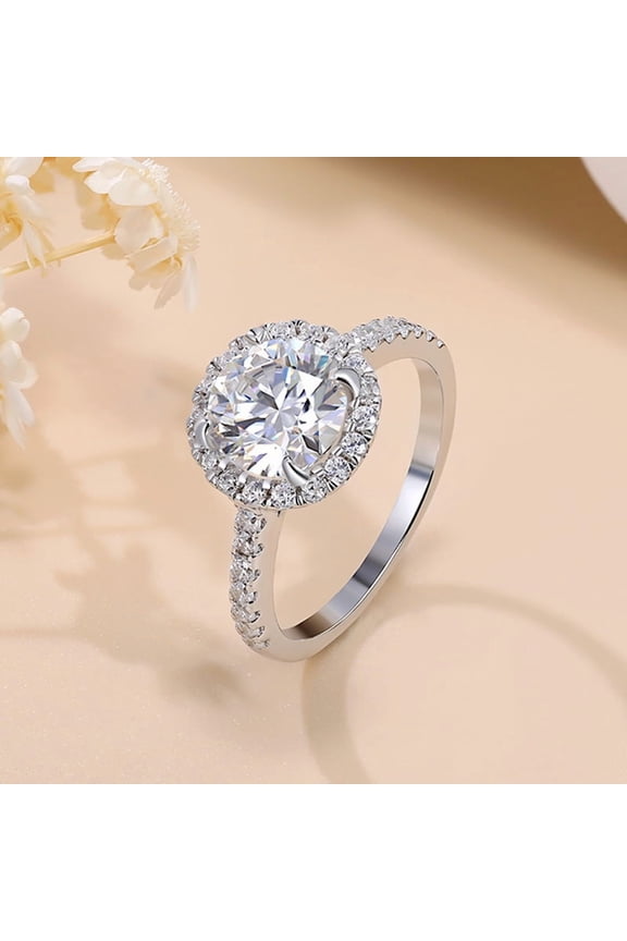 1 Carat Moissanite Rings for Women Flawless Sparkling Wedding Band S925 Sterling Silver with Certificate