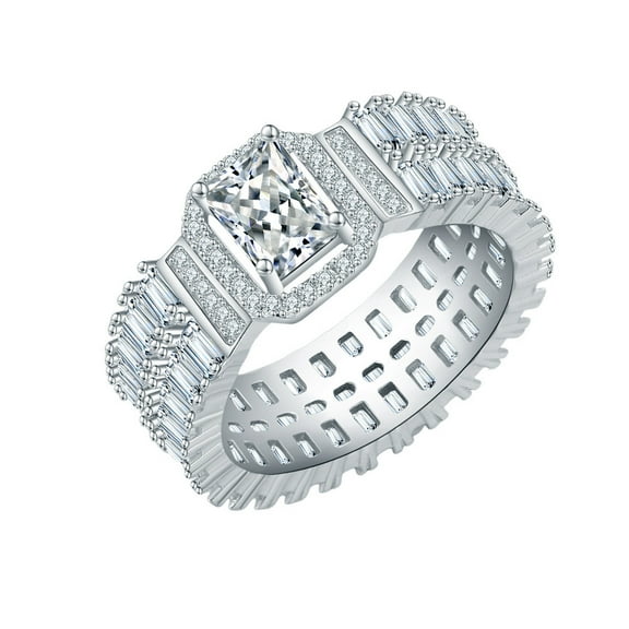 1 Carat Moissanite Wedding Ring Set for Bridal D-Color VVS1 18K Gold Plated Moissanite Rings for Women Simulated Diamond Promise Ring Lab Grown Diamond Engagement Rings Lady