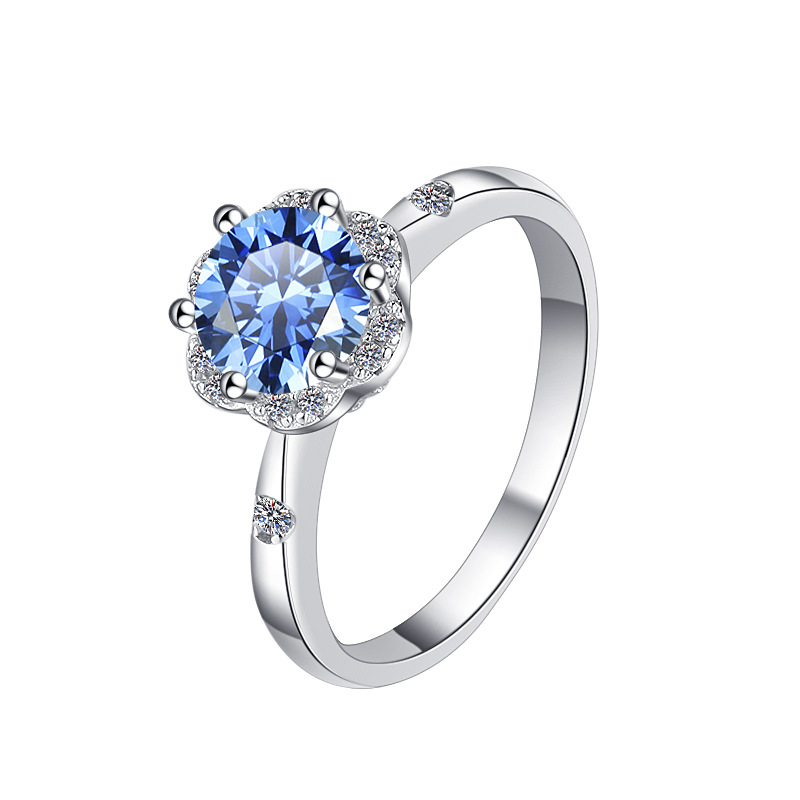 1 Carat Moissanite Wedding Ring for Women Engagement Rings for Women Diamond 18K White Gold Plated 925 Sterling Silver Moissanite Diamond Promise Rings Womens Diamond Ring
