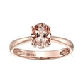 thumbnail image 1 of 1 Carat Oval Cut Morganite Solitaire Engagement Ring In 10K Rose Gold, 1 of 3