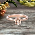 thumbnail image 1 of 1 Carat Oval Cut Morganite Solitaire Engagement Ring On 10K Rose Gold Art Deco Shining Startling Ring Anniversary Gift, 1 of 5