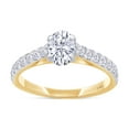 thumbnail image 1 of 1 Carat Oval & Round Shape IGI Certified Lab Grown Diamond Cathedral Style Engagement Ring For Women In 14K Solid Yellow Gold Jewelry (1.00 Cttw)-7, 1 of 4