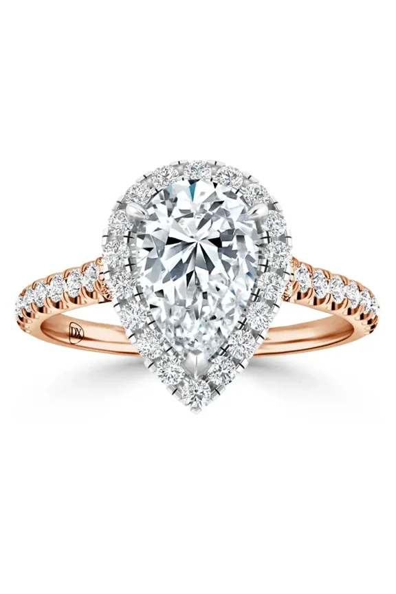 1 Carat Pear Cut Lab Grown Diamond Solitaire Engagement Ring in 10K Gold | Valentine Day Gift | IGI Certified