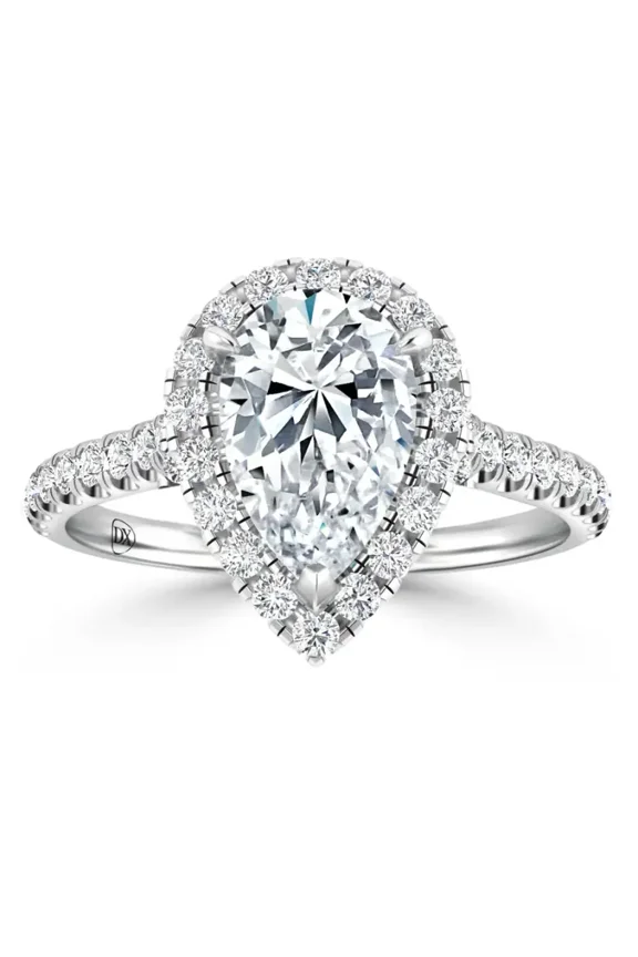 1 Carat Pear Cut Lab Grown Diamond Solitaire Engagement Ring in 10K Gold | Valentine Day Gift | IGI Certified