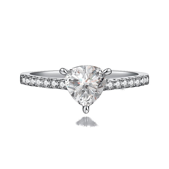 1 Carat Pear Cut Moissanite Engagement Ring (D Color, VVS1 Clarity)