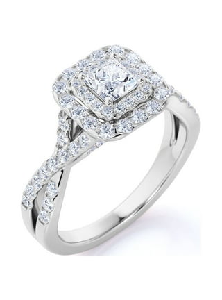 Rosa Del Amor' Princess Cut White Gold Engagement Ring