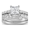 thumbnail image 1 of 1 Carat Princess cut Diamond Wedding Ring Set in White Gold, 1 of 2
