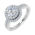 thumbnail image 1 of 1 Carat Prong Set Diamond Engagement Ring Band in 14K White Gold (Ring Size 4), 1 of 5