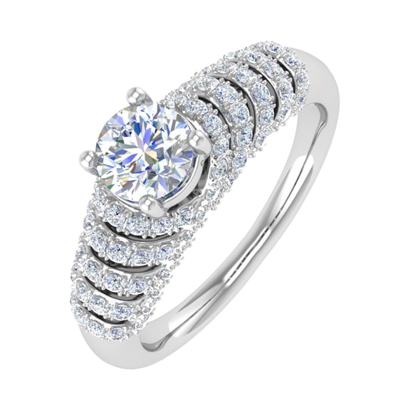 1 Carat Prong Set Diamond Engagement Ring in 10K White Gold (Ring Size 10.5)