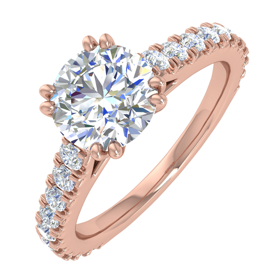 1 Carat Prong Set Diamond Engagement Ring in 14K Rose Gold (Ring Size 10)