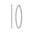thumbnail image 1 of 1 Carat Prong Set Diamond Inside-out Hoop Earrings in 10k White Gold, 1 of 4