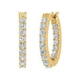 thumbnail image 1 of 1 Carat Prong Set Diamond Inside-out Hoop Earrings in 14k Yellow Gold - IGI Certified, 1 of 4