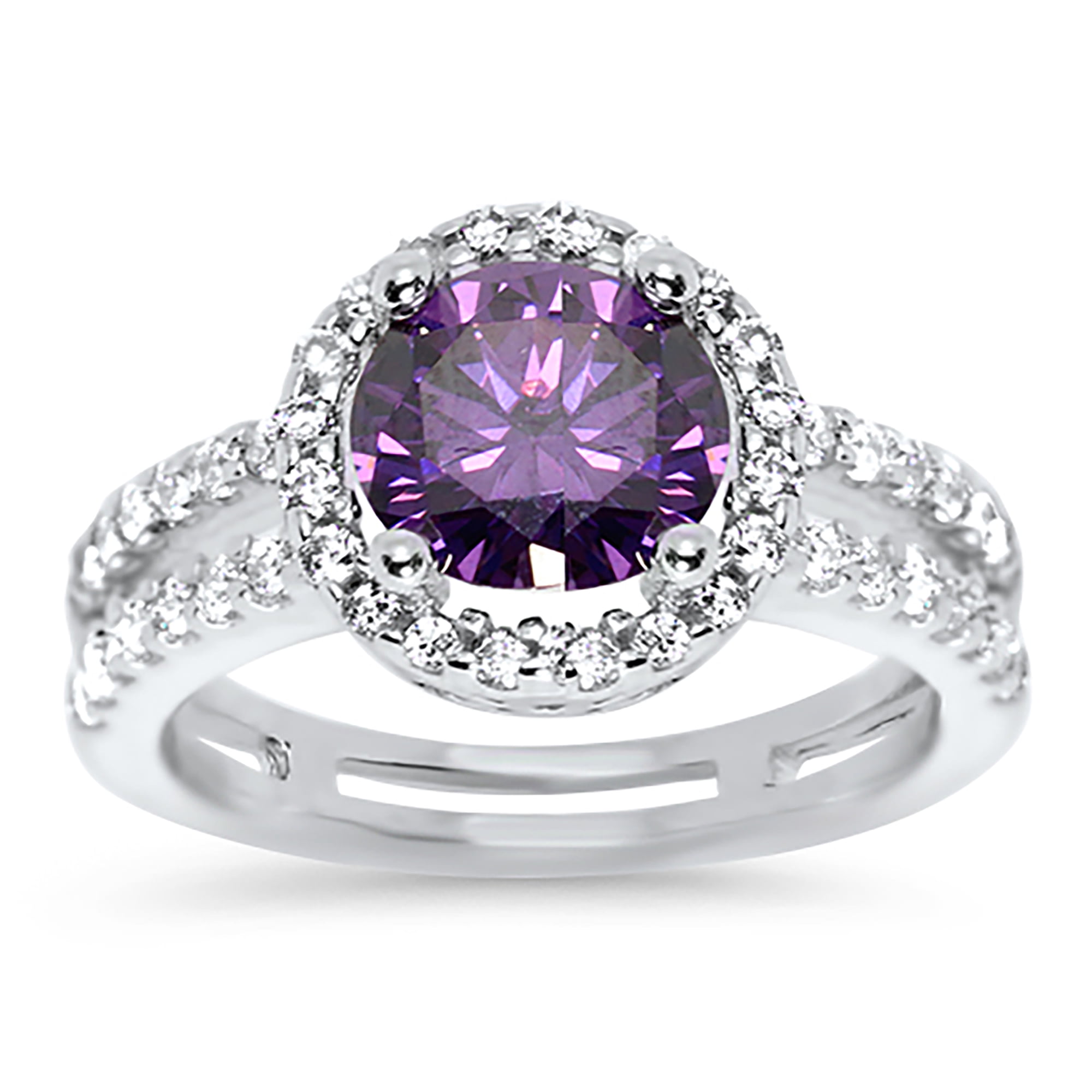 MUKTANK Purple Diamond Open Ring