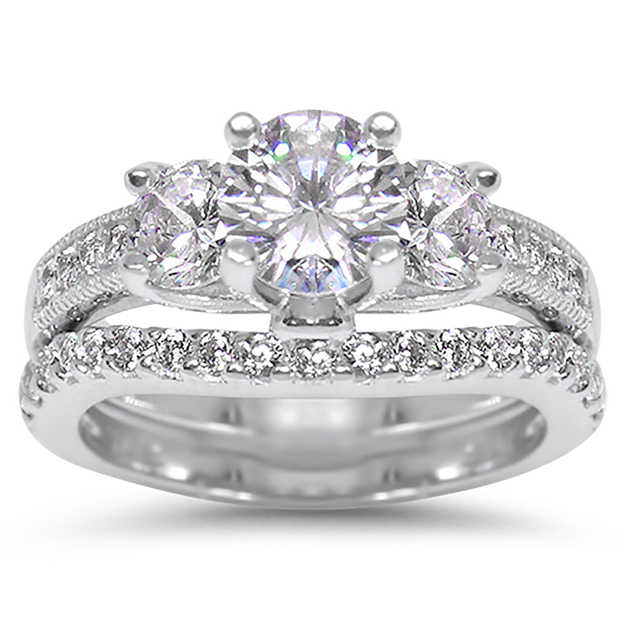 Cz wedding store ring set
